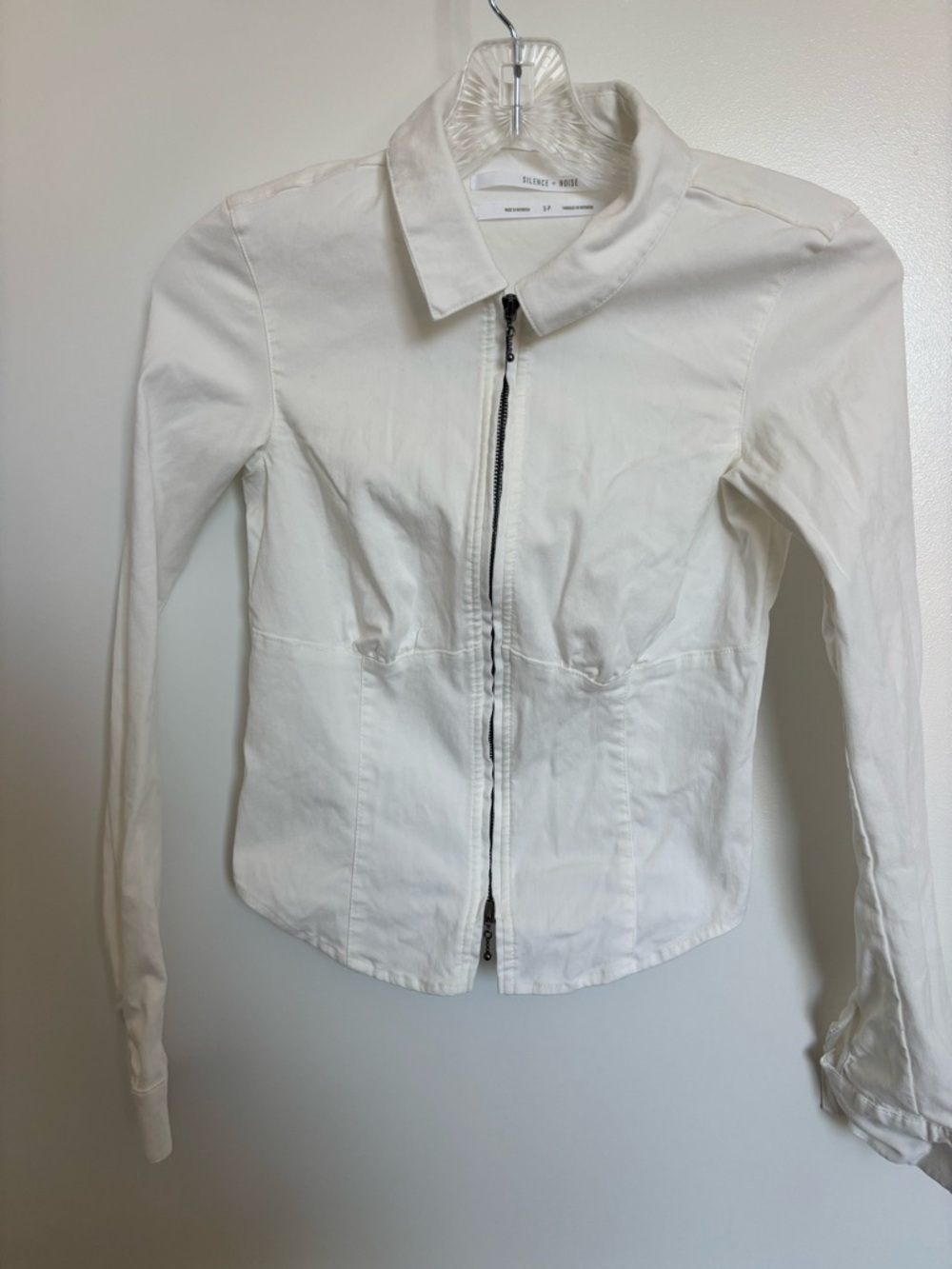 Urban Outfitters White Zip-Front Women's Jacket